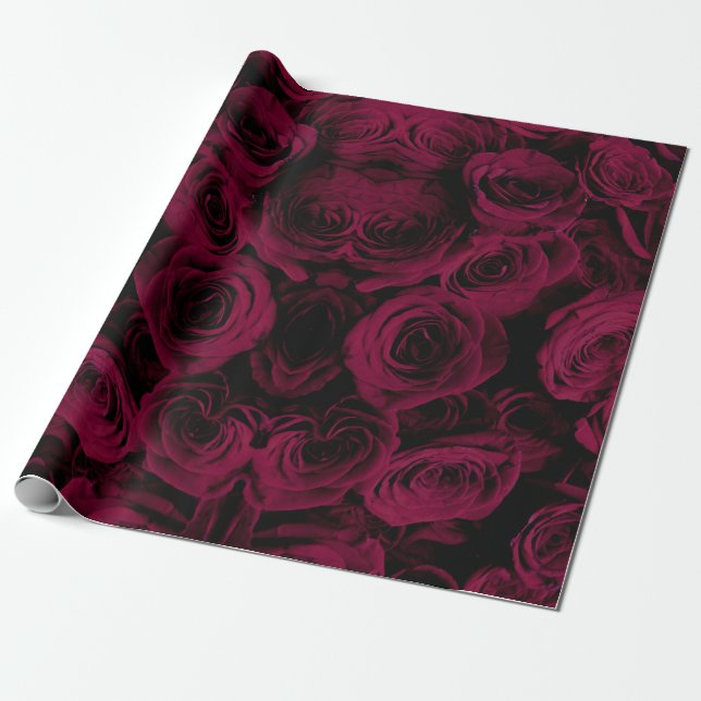 Papier Cadeau Rose foncé magenta rouge bordeaux (Déroulé)