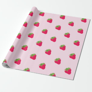 Papier Cadeau Rose framboise pailleté frais