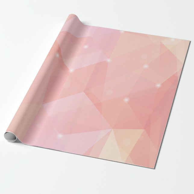 Papier Cadeau Rose géométrique, Papier d'enveloppement (Déroulé)