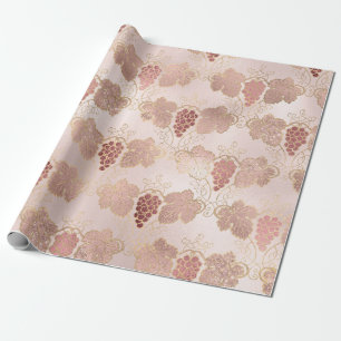 Papier Cadeau Rose Gold et Blush French Vin thème