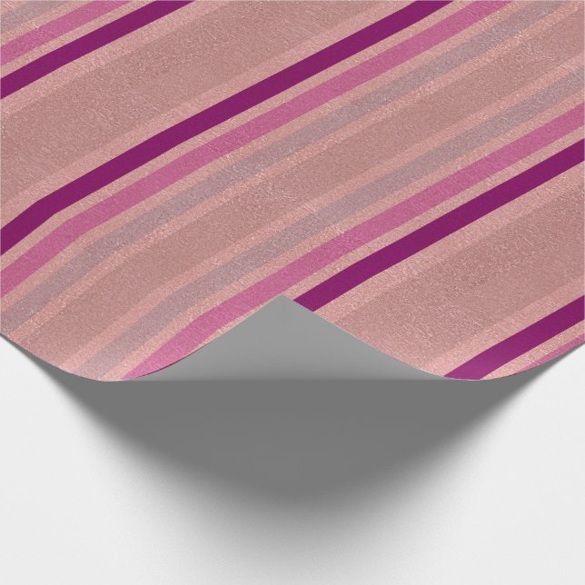 Papier Cadeau Rose Gold Faux Foil Parties scintillant rose viole (Coin)