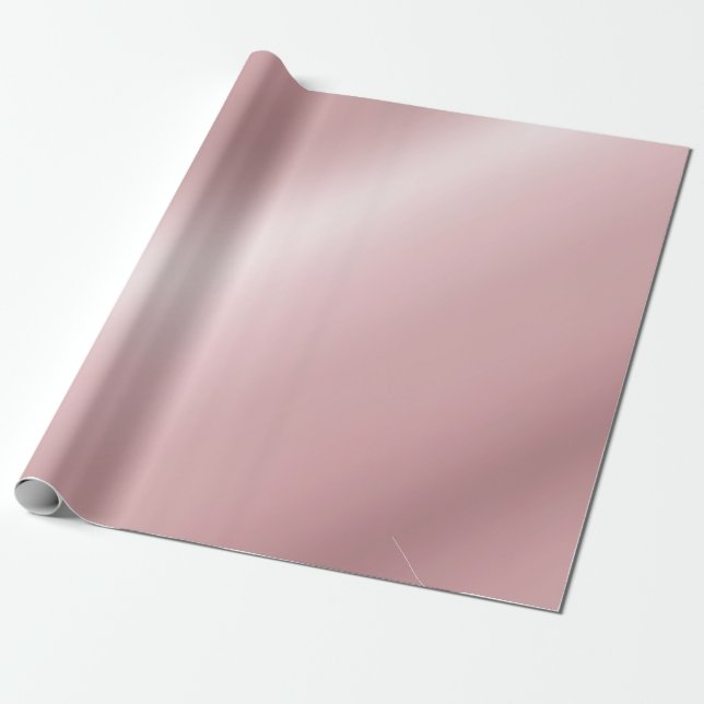 Papier Cadeau Rose Gold Metallic Look Élégant cadeau Modèle (Déroulé)