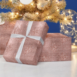 Papier Cadeau Rose Gold Pailleté Tendance Cadeau pour elle