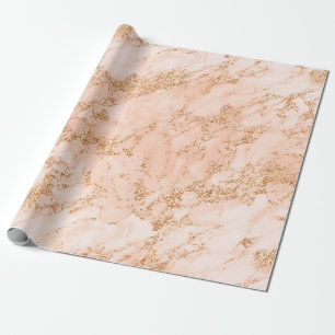Papier Cadeau Rose Gold Parties scintillant Marbre tendance chic