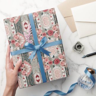 Papier Cadeau Rose Jardin Whispers Valentines Jour Wrapper Papie