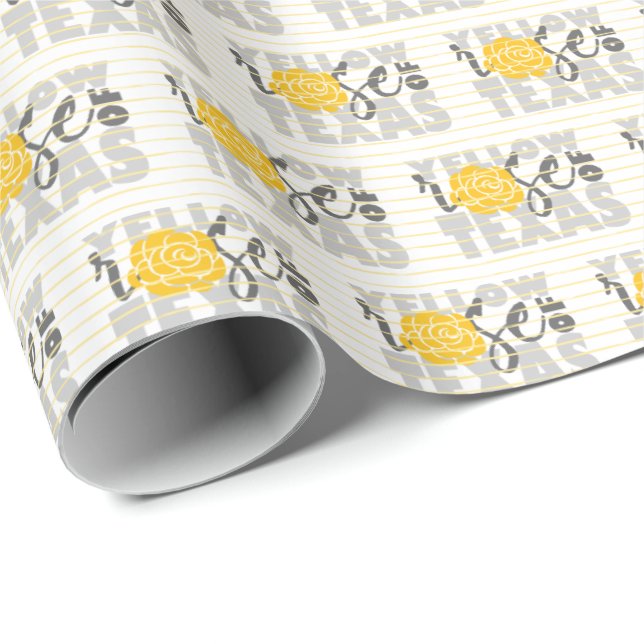 Papier Cadeau Rose jaune gris du Texas (Coin rond)