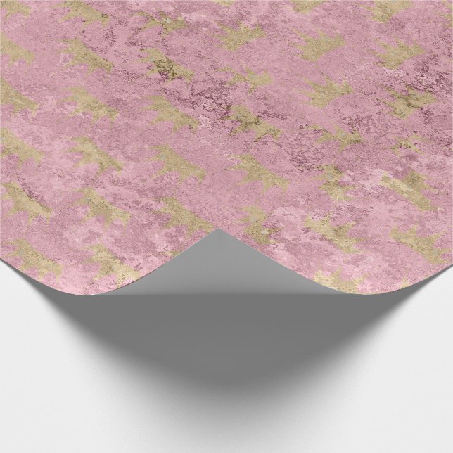 Papier Cadeau Rose Marbre Or Blush rose Shimmer Elégant Molten (Coin)