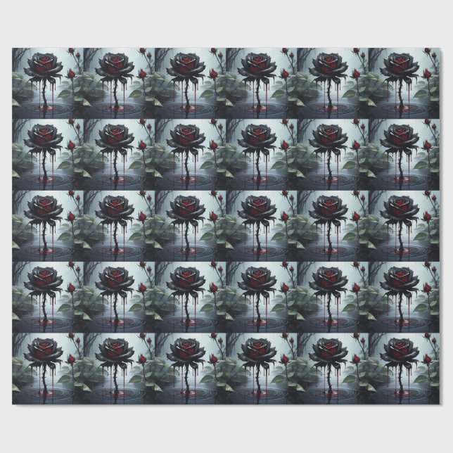 Papier Cadeau Rose noir Eerie (Plat)