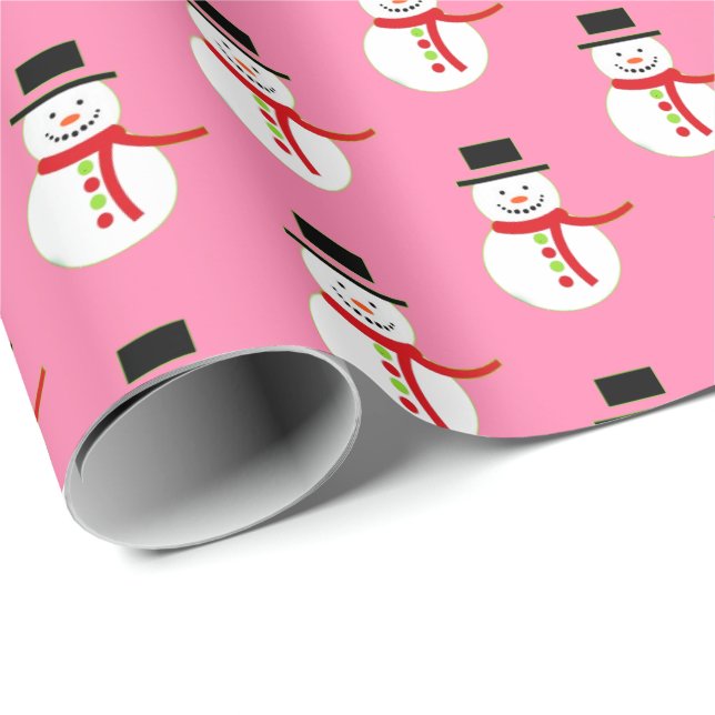 Papier Cadeau Rose | Papier d'enveloppement de Noël de l'homme d (Coin rond)