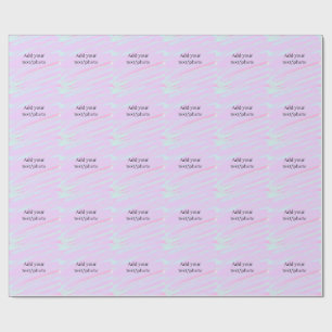 Papier Cadeau Rose pastel vert ajouter photo texte aquarelle rét