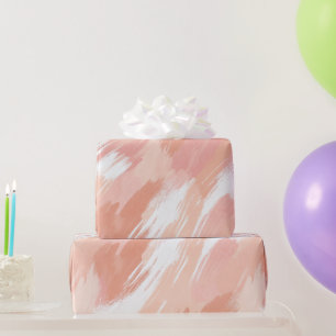 Papier Cadeau Rose Pêche Pastel Douce Abstrait Motif