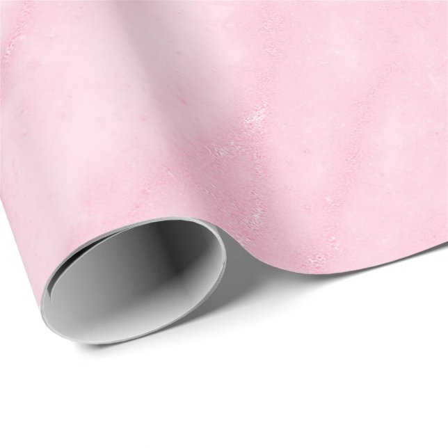Papier Cadeau Rose Rose Blanc Blush Marbre Pierre Abstrait Paste (Coin rond)