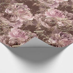Papier Cadeau Rose rose de manuscrit de parties scintillantes