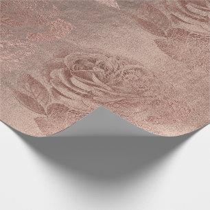 Papier Cadeau Rose rose Gold Pastel Metallal Floral Blush