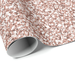Papier Cadeau Rose Rose Or Peach Blush Parties scintillant Maqui