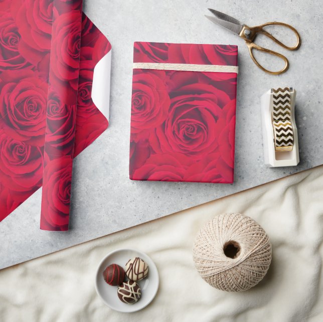 Papier Cadeau Rose rouge (Artisanat)