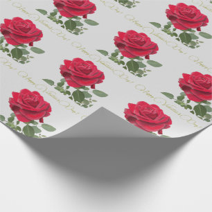 Papier Cadeau Rose rouge - red rose valentine’s day