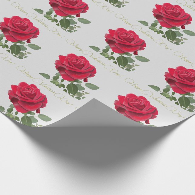 Papier Cadeau Rose rouge - red rose valentine’s day (Coin)
