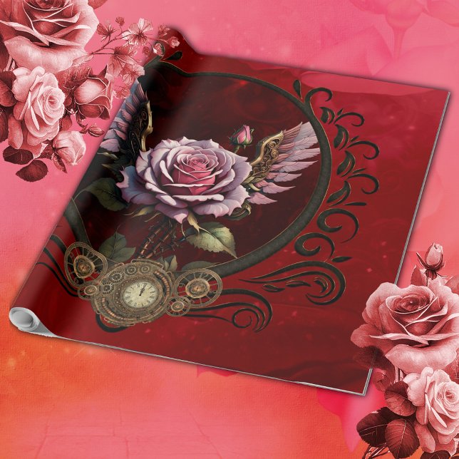 Papier Cadeau Rose Steampunk (Steampunk rose)