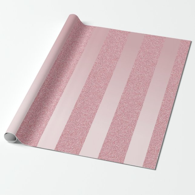 Papier Cadeau Rose tendance Parties scintillant or moderne Modèl (Déroulé)