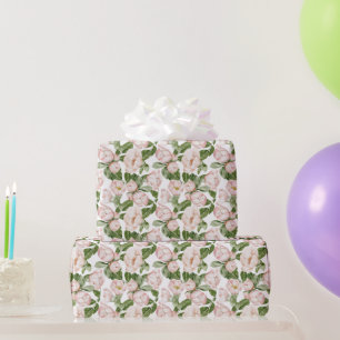 Papier Cadeau Rose Vert Floral Anniversaire Enterrement de Vie d