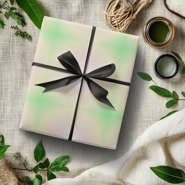 Papier Cadeau Rose vert pâle Blanc 3D Optique Motif dégradé (Créateur téléchargé)