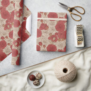 Papier Cadeau Rose vintage