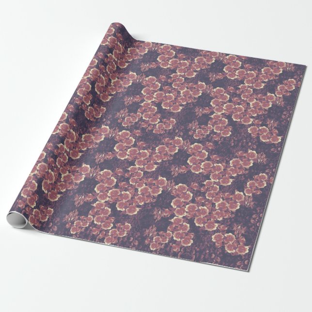 Papier Cadeau Rose vintage (Déroulé)