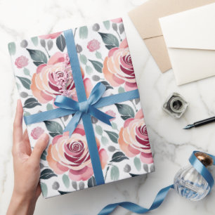 Papier Cadeau Roses Abstraits Dans Des Couleurs Pastel