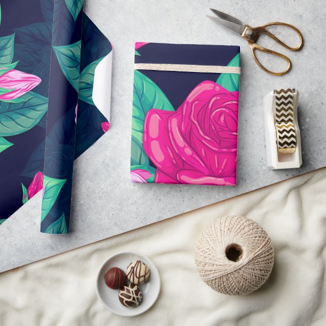 Papier Cadeau Roses aquarelle 13 (Artisanat)