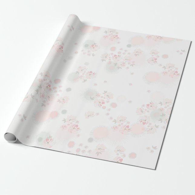 Papier Cadeau Roses de thé de douceur (Déroulé)