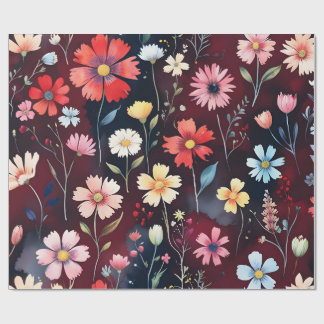Papier Cadeau Roses en fleurs