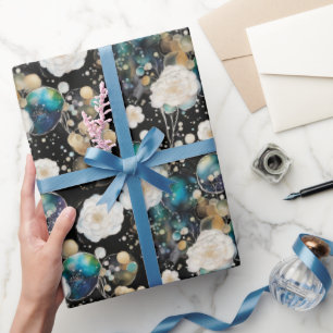 Papier Cadeau Roses Et Bulles Abstraits
