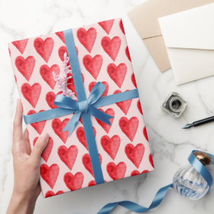 Papier Cadeau Roses Florales Rose Rouge Rose Fardé