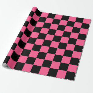Papier Cadeau Roses indien et noir Checkered