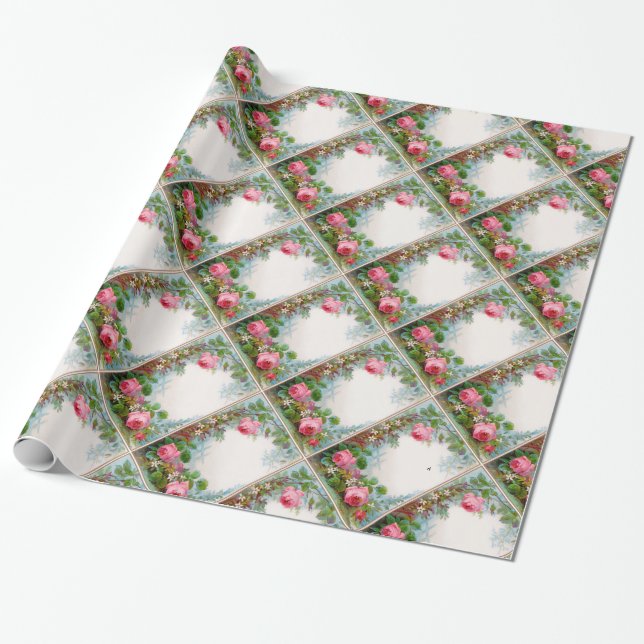 PAPIER CADEAU ROSES & JASMINES (Déroulé)