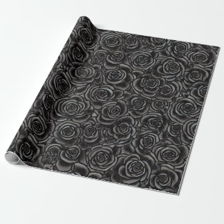 Papier Cadeau Roses noirs Whimsigoth Dark Floral Motif gothique