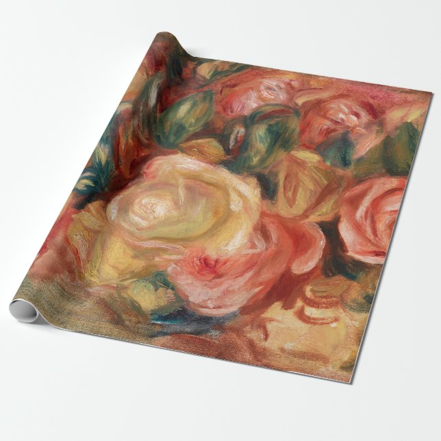 Papier Cadeau Roses - Renoir Impressionniste Papier à envelopper (Déroulé)