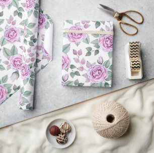 Papier Cadeau Roses roses