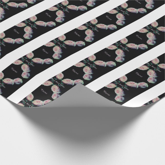 Papier Cadeau Roses roses rose Pair Abstrait Personnalisé (Coin)
