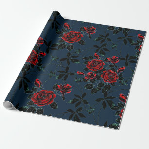 Papier Cadeau Roses rouges