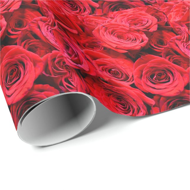 Papier Cadeau Roses rouges (Coin rond)