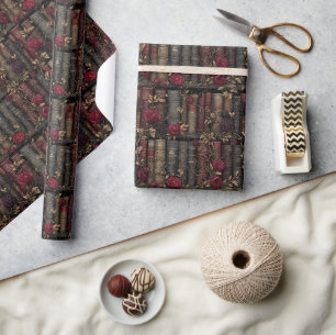 Papier Cadeau Roses sur mesure de l'Académie sombre et livre de