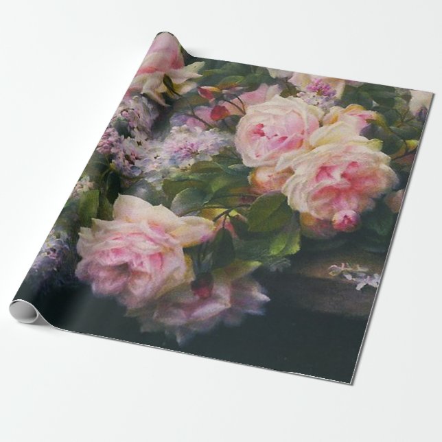 Papier Cadeau Roses victoriens et Lilacs (Déroulé)