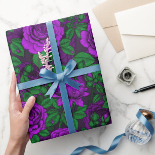 Papier Cadeau Roses violettes