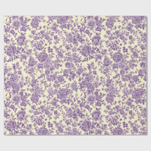 Papier Cadeau Roses Violettes 