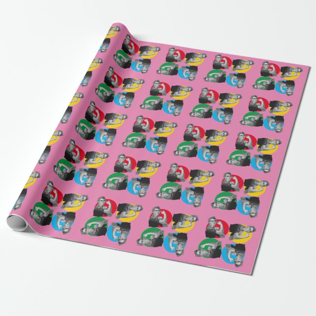 Papier Cadeau ROSIE rose RIVETER Imprimer papier d'enveloppement (Déroulé)