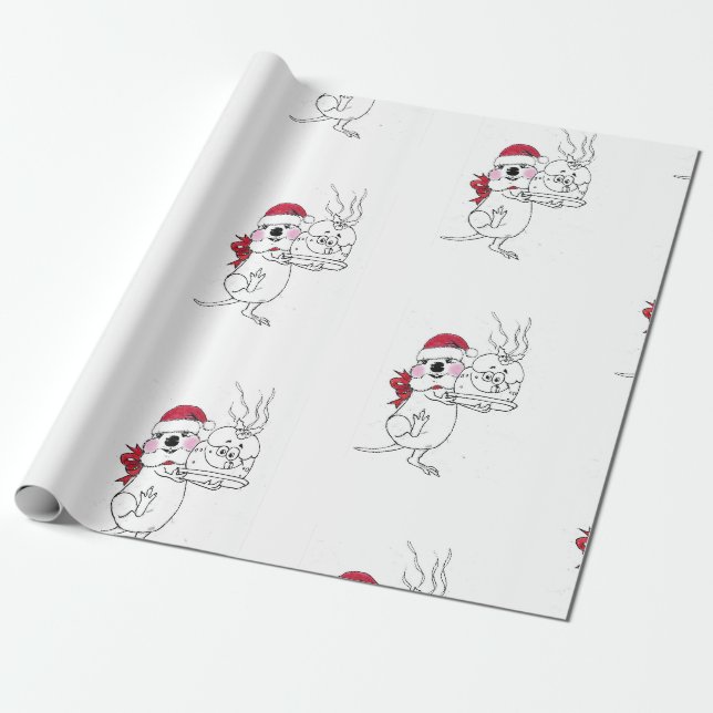 PAPIER CADEAU ROTTO ROXIE'S CHRISTMAS WRAPPING PAPIER (Déroulé)