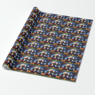 Papier Cadeau Rottweiler Chiens Citrouille Halloween Funny