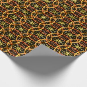 Papier Cadeau Roue vélo orange motif noir